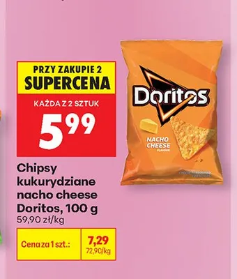 Chipsy kukurydziane nacho cheese Doritos promocja w Biedronka