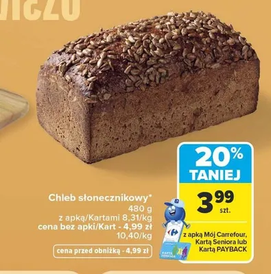 Chleb słonecznikowy promocja w Carrefour Market