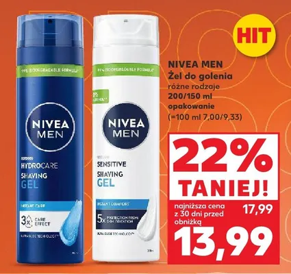 Żel do golenia Nivea Men Hydrocare promocja w Kaufland