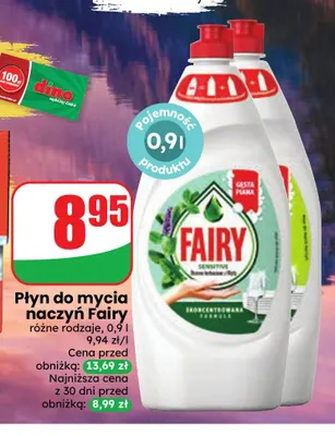 Płyn do mycia naczyń Fairy promocja w Dino