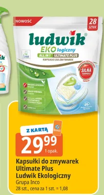 Kapsułki do zmywarek Ultimate Plus Ludwik Ekologiczny promocja w Leclerc