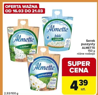 Serek puszysty różne rodzaje promocja w Carrefour Express