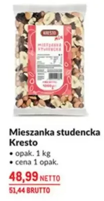 Mieszanka studencka Kresto promocja w Makro