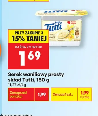 Serek waniliowy prosty skład Tutti promocja w Biedronka