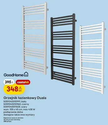 Grzejnik łazienkowy GoodHome Duala promocja w Castorama