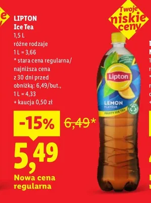 Herbata mrożona Lipton Ice Tea promocja w Lidl