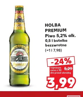 Piwo Holba Premium 5,2% promocja w Kaufland