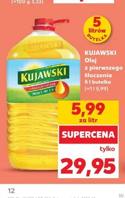 Olej rzepakowy Kujawski z pierwszego tłoczenia promocja w Kaufland