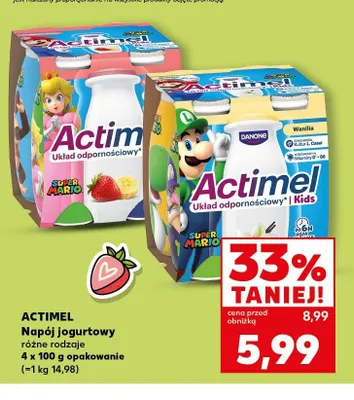 Napój jogurtowy Actimel waniliowy 4-pak 100g promocja w Kaufland