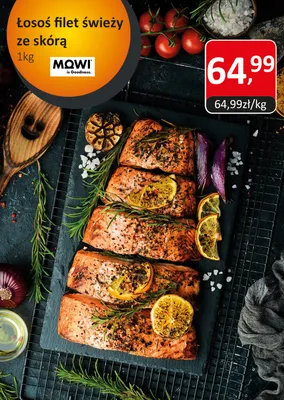 Łosoś filet świeży ze skórą 1kg promocja w Market Point