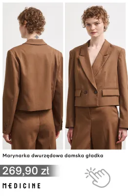 Marynarka dwurzędowa damska gładka Medicine promocja w Medicine