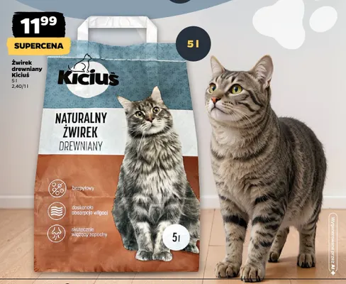 Żwirek drewniany Kiciuś promocja w Netto