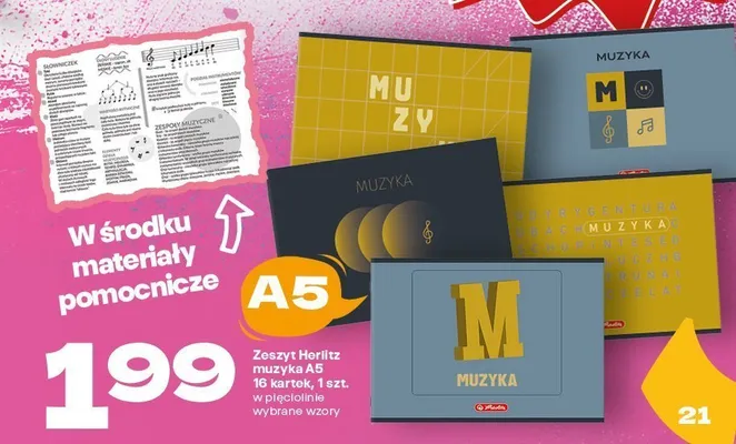 Zeszyt Herlitz muzyka A5 16 kartek promocja w Twój Market