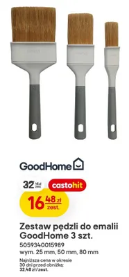 Zestaw pędzli do emalii GoodHome 3szt. promocja w Castorama