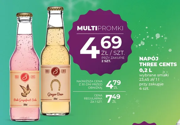 Napój Three Cents 0,2L Ginger Beer promocja w Duży Ben