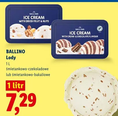 Lody Ballino śmietankowo-czekoladowe promocja w Lidl