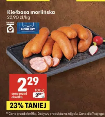 Kiełbasa morlińska Morliny promocja w Delikatesy Centrum