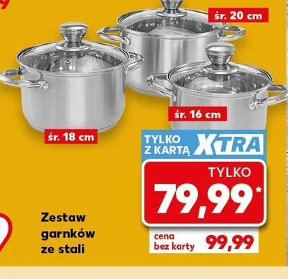 Zestaw garnków ze stali promocja w Kaufland