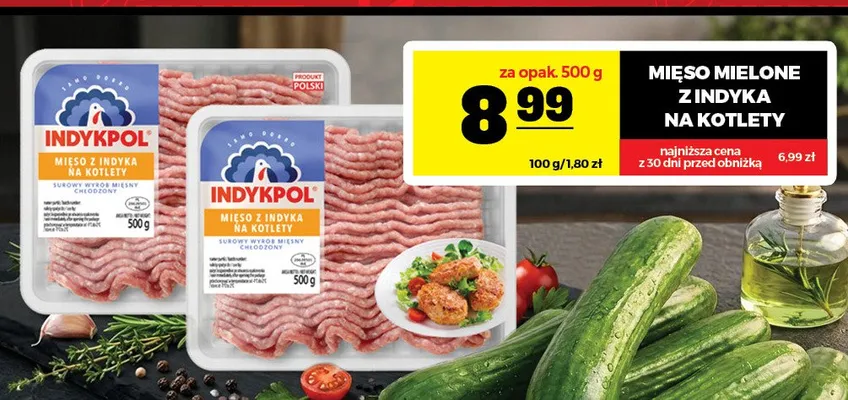 Mięso mielone z indyka na kotlety Indykpol promocja w Gram Market