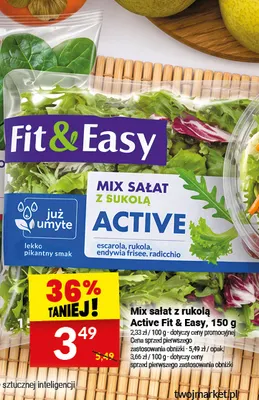 Mix sałat z rukolą Active Fit & Easy promocja w Twój Market