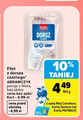 Filet z dorsza czarnego Abramczyk porcje z fileta bez skóry promocja w Carrefour Market