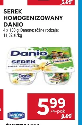 Serek homogenizowany Danio 4-pak promocja w Stokrotka