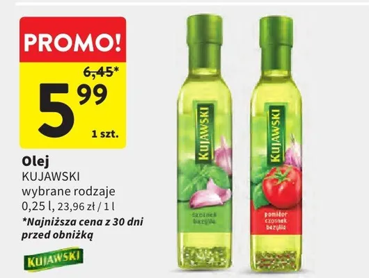 Olej bazylia, czosnek promocja w Intermarche
