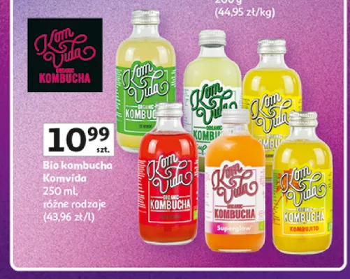 Bio kombucha Komvida Berry promocja w Auchan