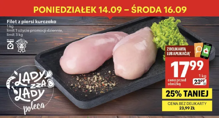 Filet z piersi kurczaka promocja w Delikatesy Centrum