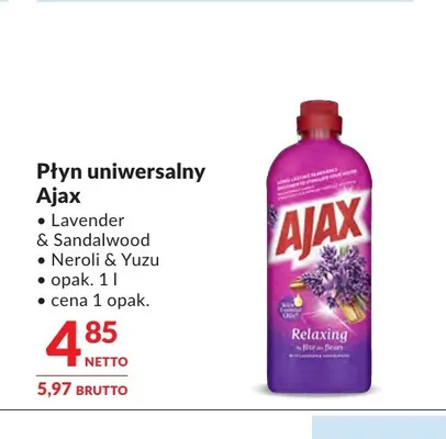 Płyn uniwersalny Ajax Lavender & Sandalwood promocja w Makro