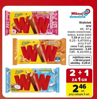 Wafelek WW Kokos E.Wedel promocja w Carrefour Market