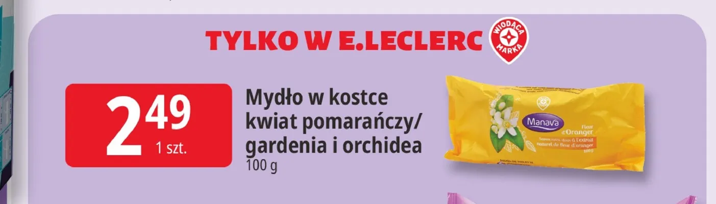 Mydło w kostce Manava kwiat pomarańczy promocja w Leclerc