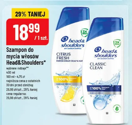 Szampon do mycia włosów Head&Shoulders Classic Clean promocja w POLOmarket