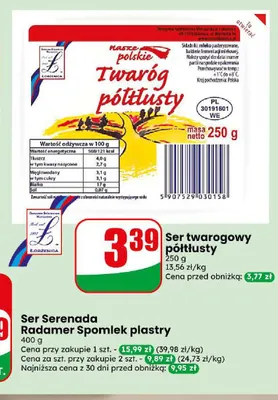 Ser twarogowy półtłusty Łobżenica promocja w Dino