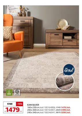 Dywan Kain Silver 240x340 cm promocja w Komfort