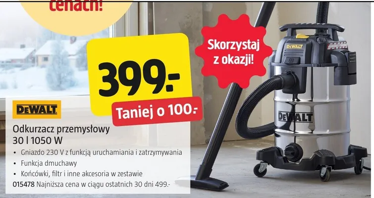 Odkurzacz przemysłowy 30l 1050W promocja w Jula