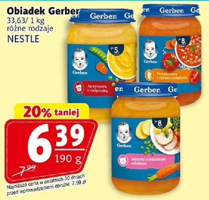 Obiadek Gerber różne rodzaje promocja w Prim Market