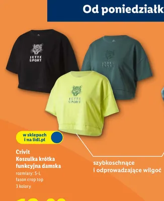 Koszulka krótka funkcyjna damska Crivit promocja w Lidl