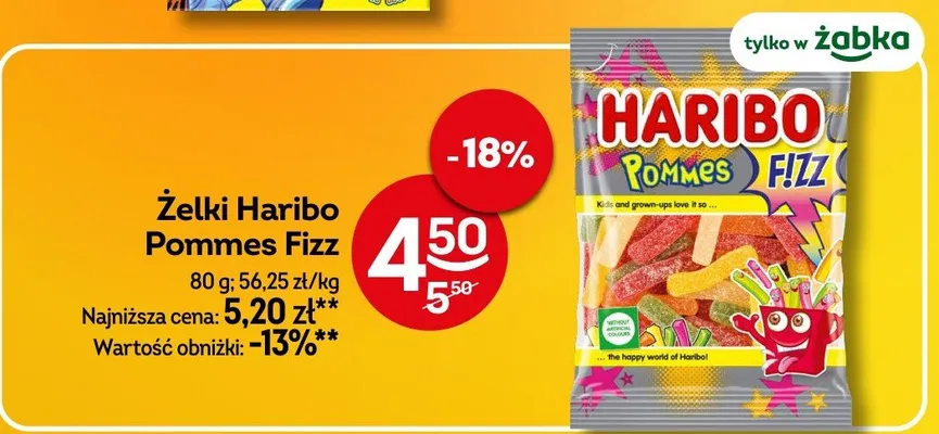 Żelki Haribo Pommes Fizz promocja w Żabka
