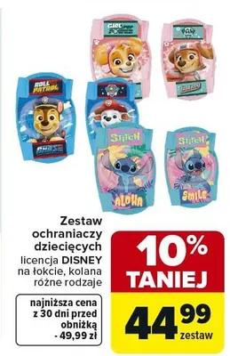 Zestaw ochroniaczy dziecięcych licencja Disney na łokcie, kolana różne rodzaje promocja w Carrefour