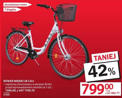 Rower miejski 28 cali aluminiowa rama 7 biegów promocja w Selgros