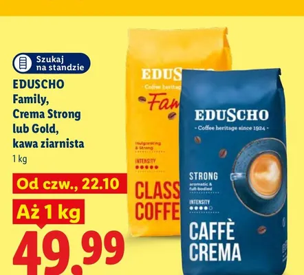 Kawa ziarnista Eduscho Gold promocja w Lidl