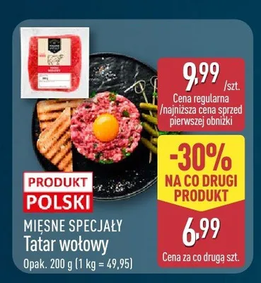 Tatar wołowy Mięsne Specjały promocja w Aldi
