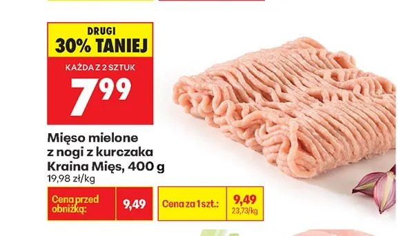 Mięso mielone z nogi z kurczaka Kraina Mięs promocja w Biedronka