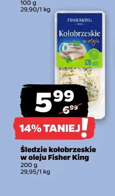 Śledzie kołobrzeskie w oleju Fisher King promocja w Netto