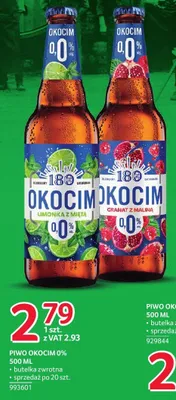 Piwo bezalkoholowe Okocim 0% Limonka z miętą promocja w Selgros