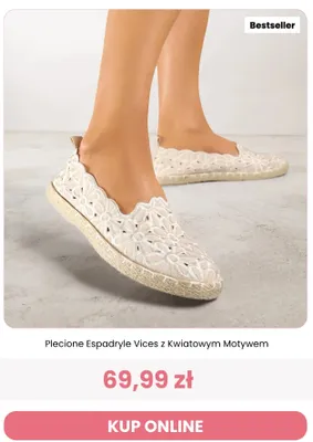 Plecione espadryle Vices z kwiatowym motywem promocja w Renee