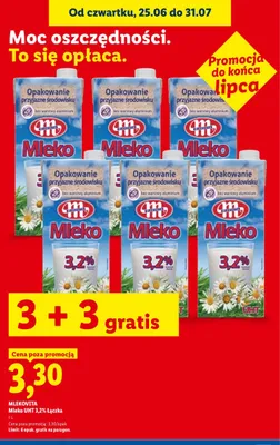 Mleko UHT 3,2% Mlekovita Łączka promocja w Lidl