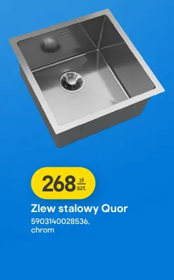 Zlew stalowy Quor promocja w Castorama