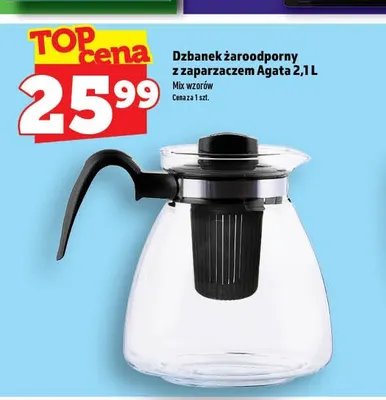 Dzbanek żaroodporny z zaparzaczem Agata 2,1 l promocja w TOPAZ